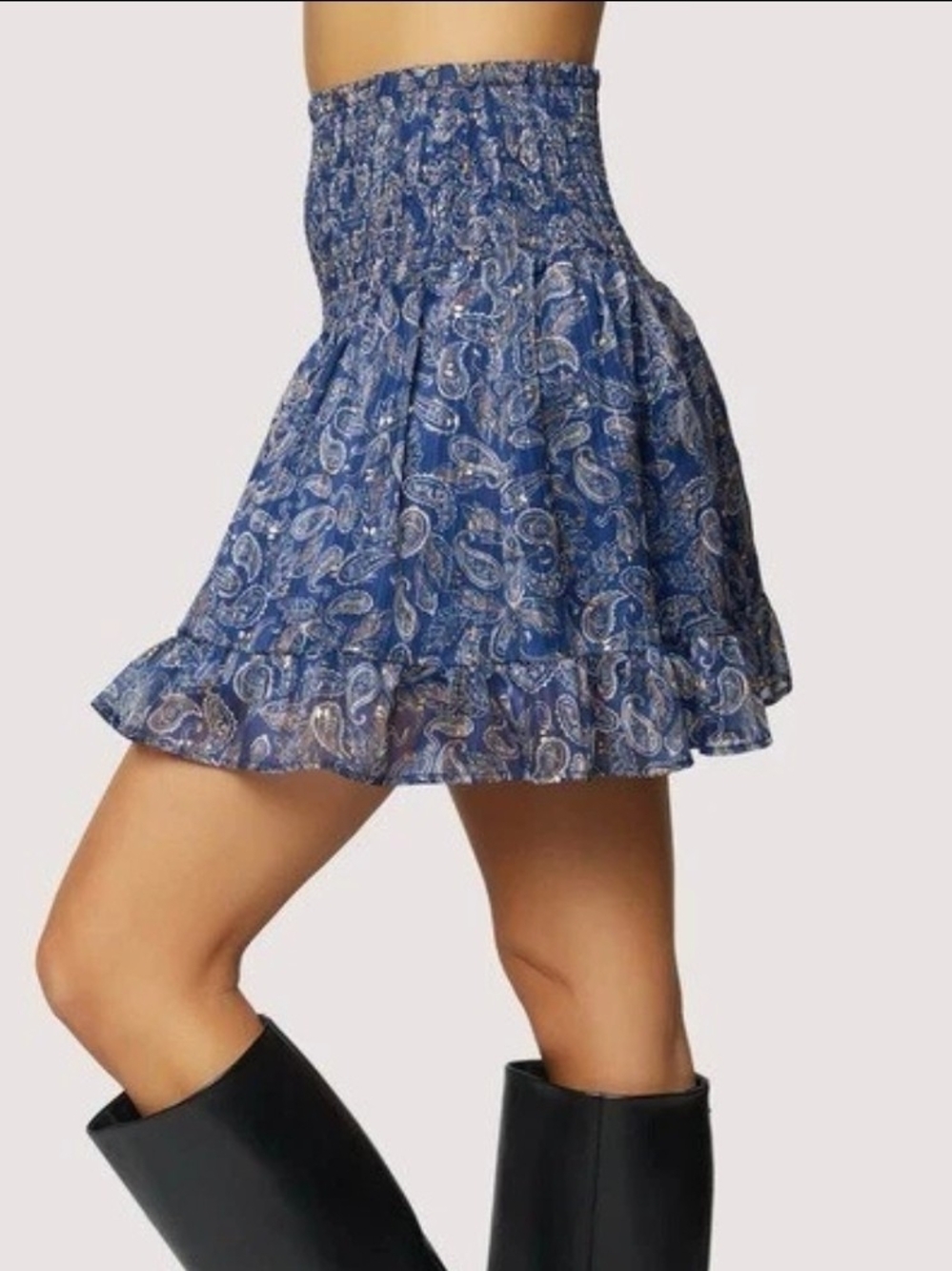 Lost + Wander Dream Light Smocked Paisley Mini Skirt NWT Small